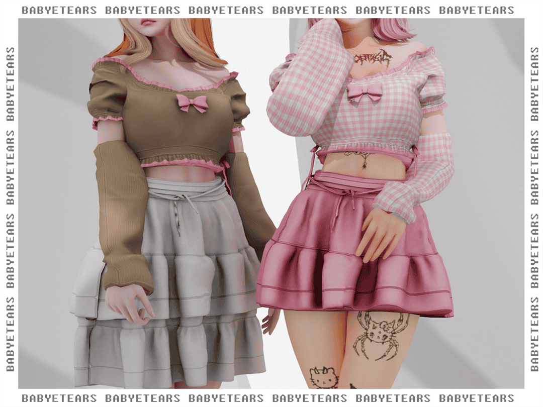 Pink checkered cropped top with bows, stylish pastel goth fashion outfits for women, Must Have Mods.