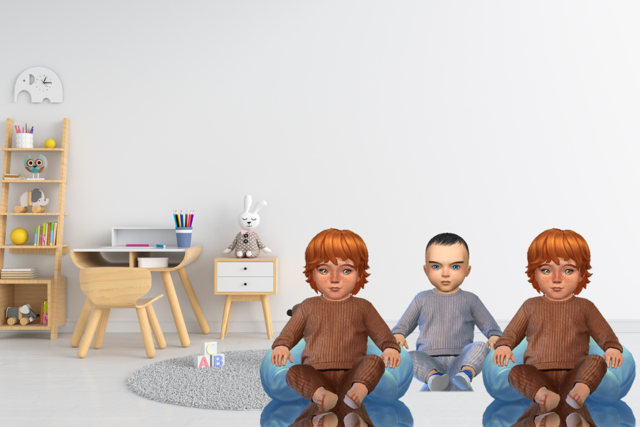 triplets in a nursery
