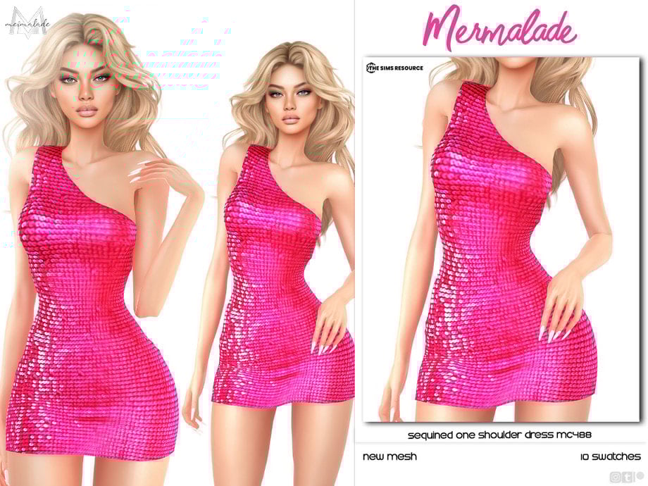 Sequined One Shoulder Dress