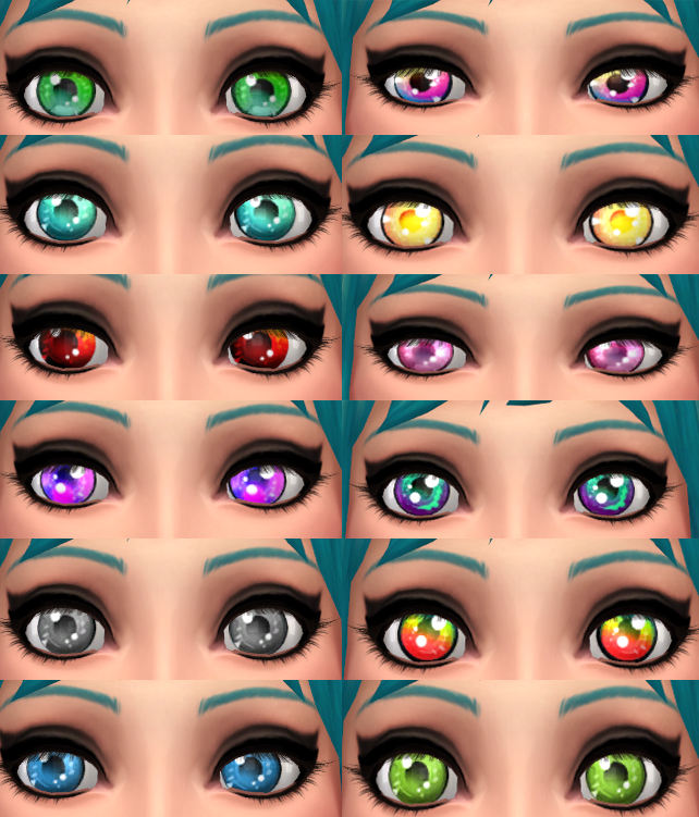 Anime Style Eyes Multiple Colors
