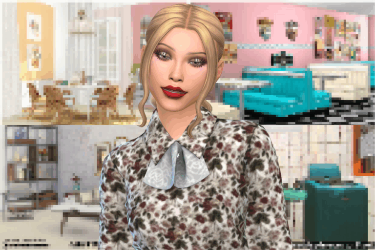 Modern interior design with colorful furniture and decorative accents.