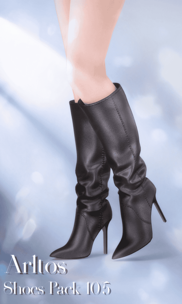 Black knee-high stiletto boots with pointed toes, high heels, and sleek leather material, perfect for fashion-forward outfits and statement footwear.