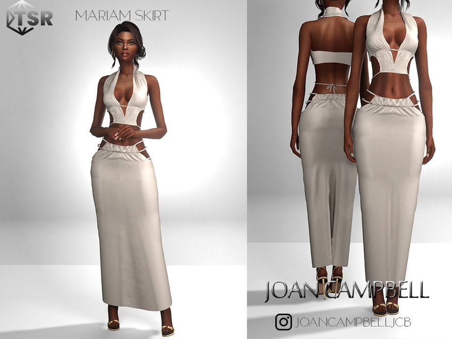 Elegant white Mariam skirt outfit for virtual fashion showcases - Perfect for trendy in-game style modifications.
